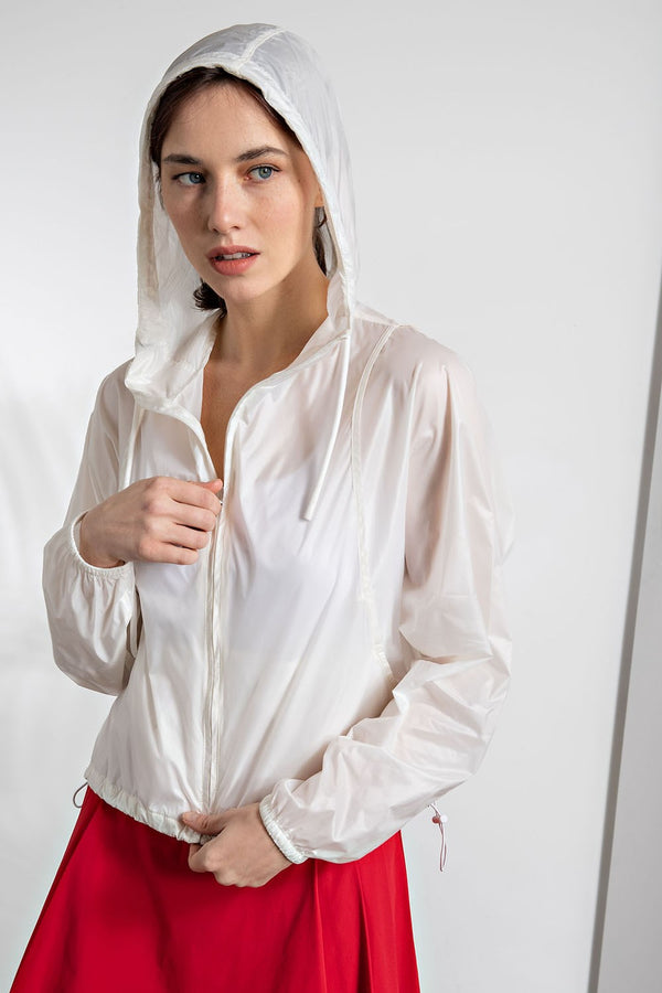 Packable Water Resistant Sprinter Jacket - White