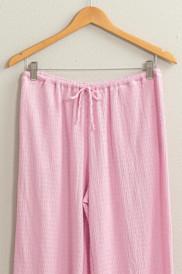 Crinkle Pants - Pale Pink