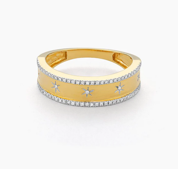 Starry Eyed Stackable Ring - YG