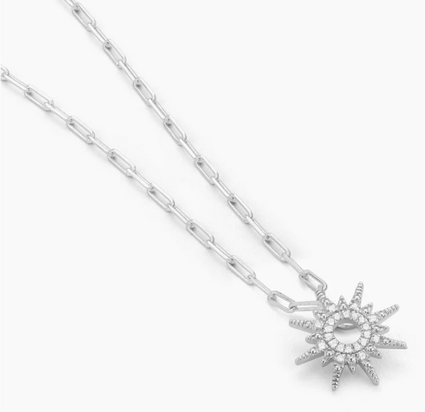 Ella Stein Sun Pendant Necklace (Silver)