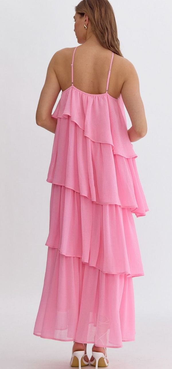 Pink Layered Maxi Dress