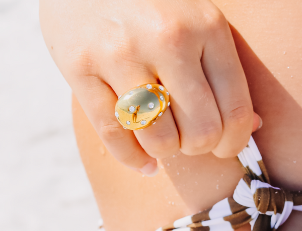 18K Gold Plated Waterproof Bubble Ring