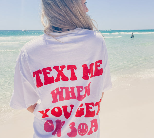 Text Me 30A Oversize Tee - Red