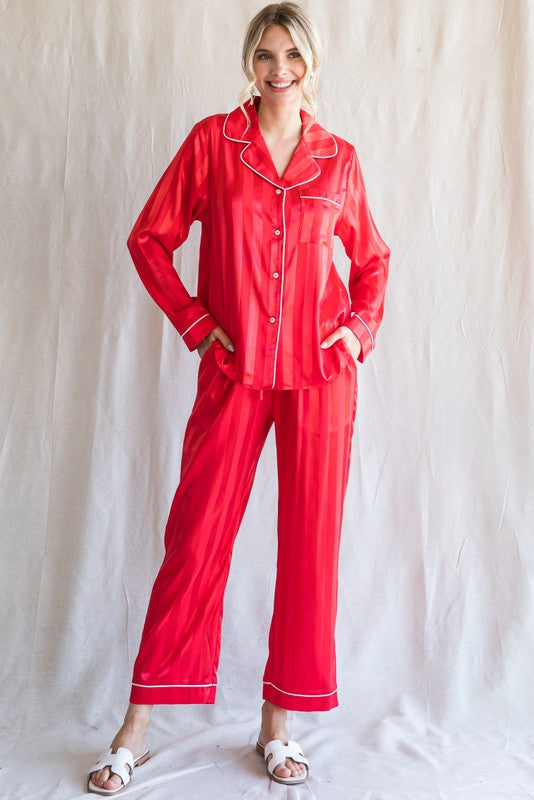 Red Stripe Pajama SET