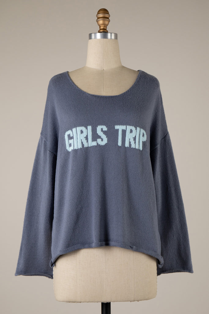 Girls Trip Sweater - Blue Grey/Blue