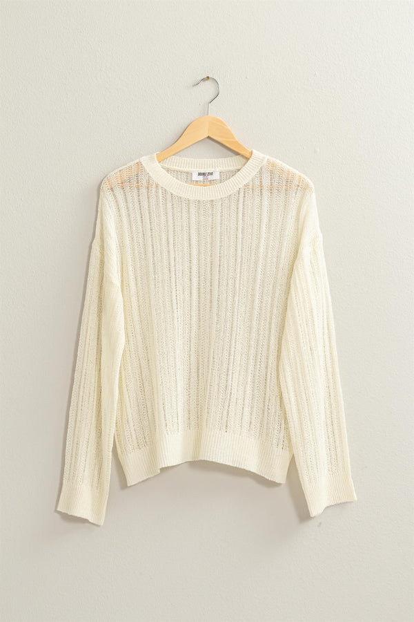 Cream LS Sweater Top
