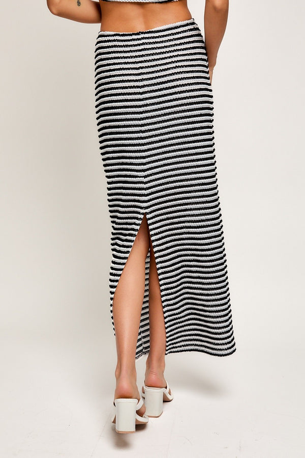 Black/White Stripe Maxi Skirt