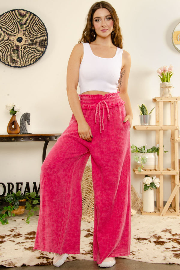 Hot Pink Mineral Washed Pant