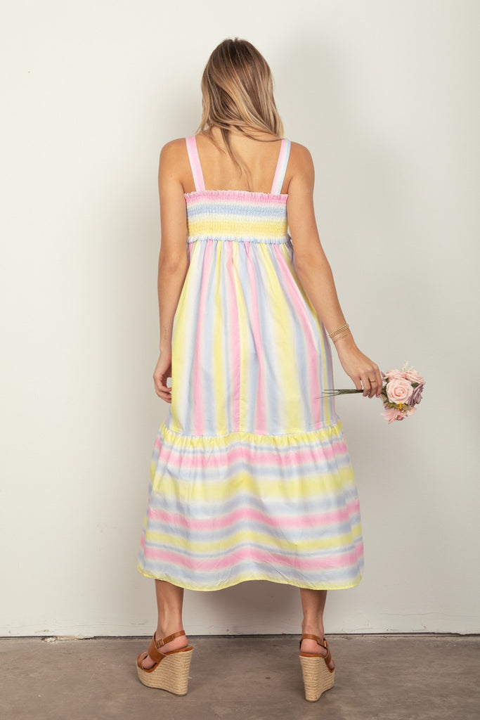 Pink/Multi Stripe Sleeveless Dress