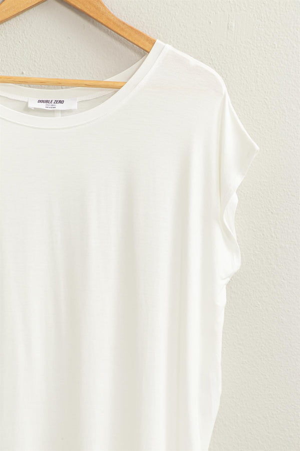 Super Soft Swoop Bottom Tee - Off White