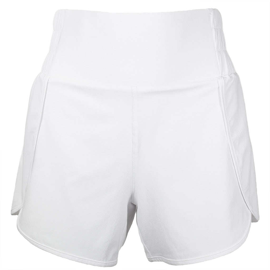 High Waist Athletic Split Shorts - White