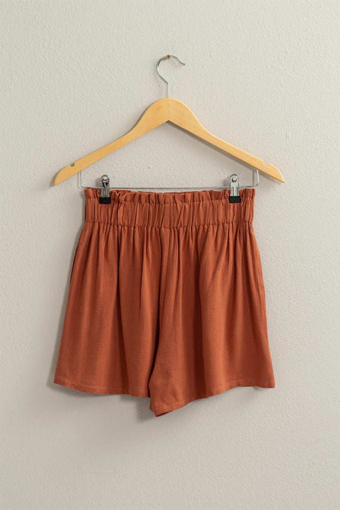 Linen Shorts - Baked Clay