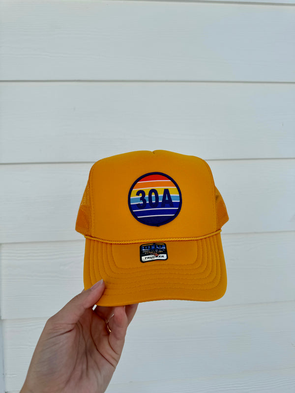 30A Stripe Sunset Trucker Hat (Gold)