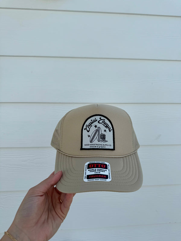Coastal Cowgirl Trucker Hat (Tan)