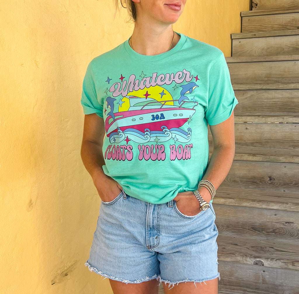Whatever Floats Your Boat Tee - Seafoam