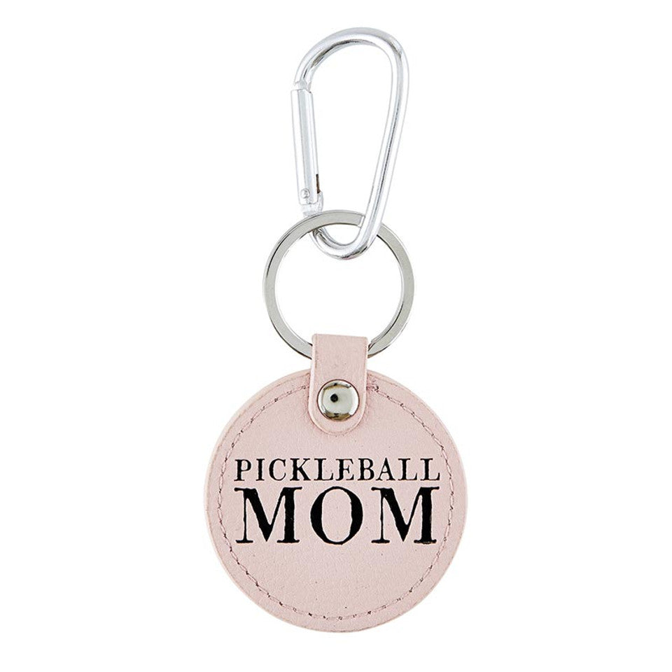 Round Leather Keychain - Pickleball Mom