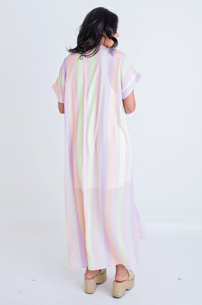 Pastel Stripe Signature Maxi Dress