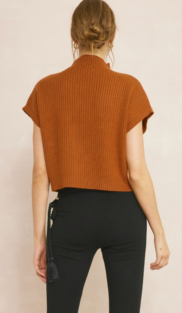 Copper Mock Neck Sweater
