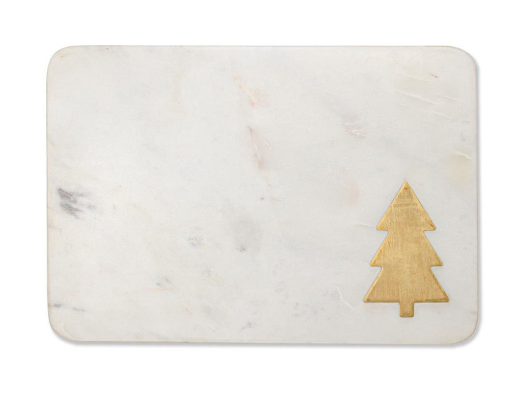Christmas Tree Serving Board (White/Gold)