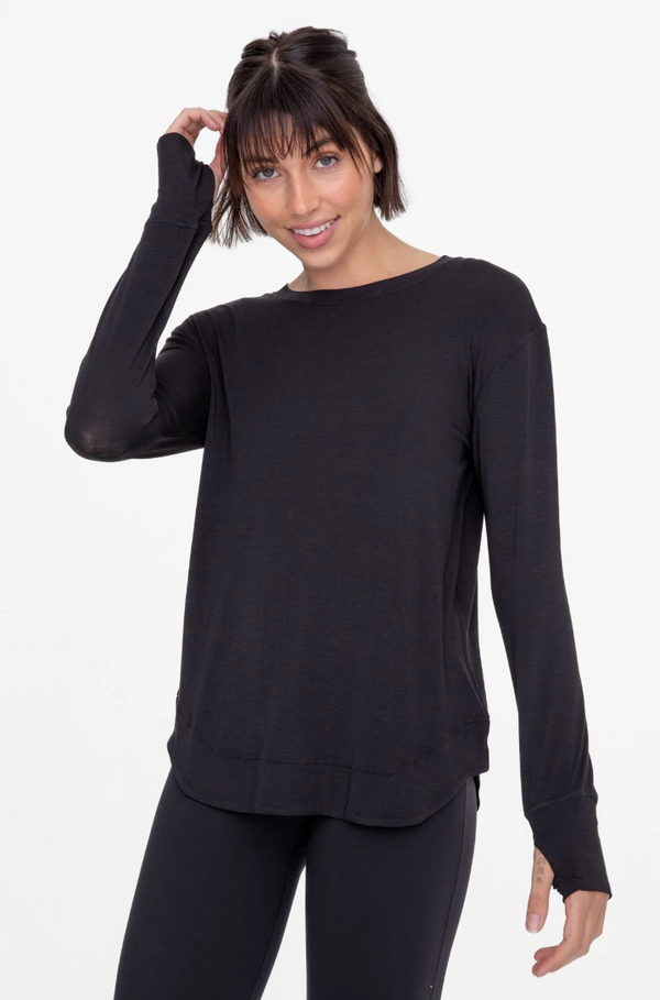 Soft Touch Long Sleeve Top - Black
