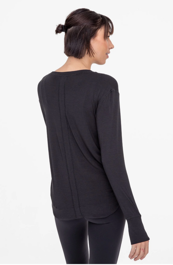 Soft Touch Long Sleeve Top - Black