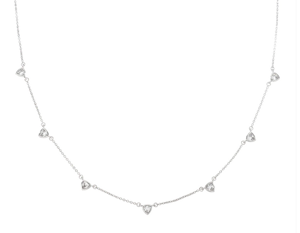 Silver CZ Drop Necklace (Gold Filled)