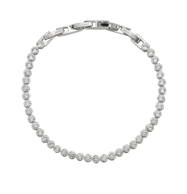 Silver Diamond Tennis Link Bracelet