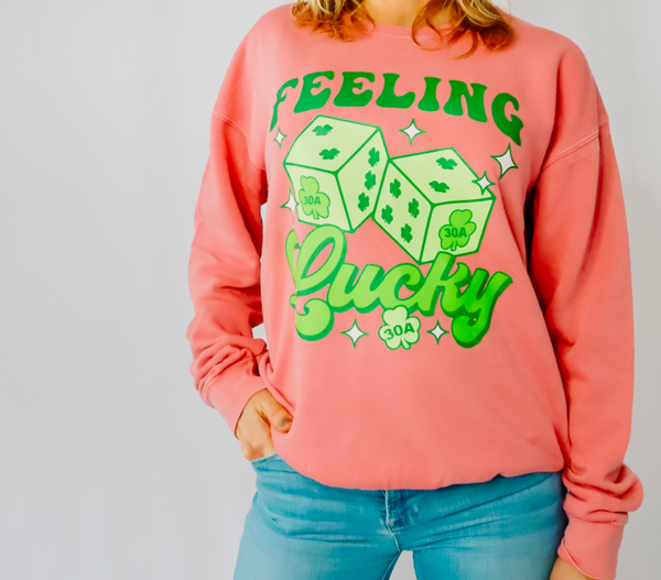 Feelin Lucky Sweatshirt - Flamingo