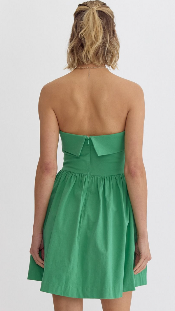 Lime Sleeveless Linen Blend Dress