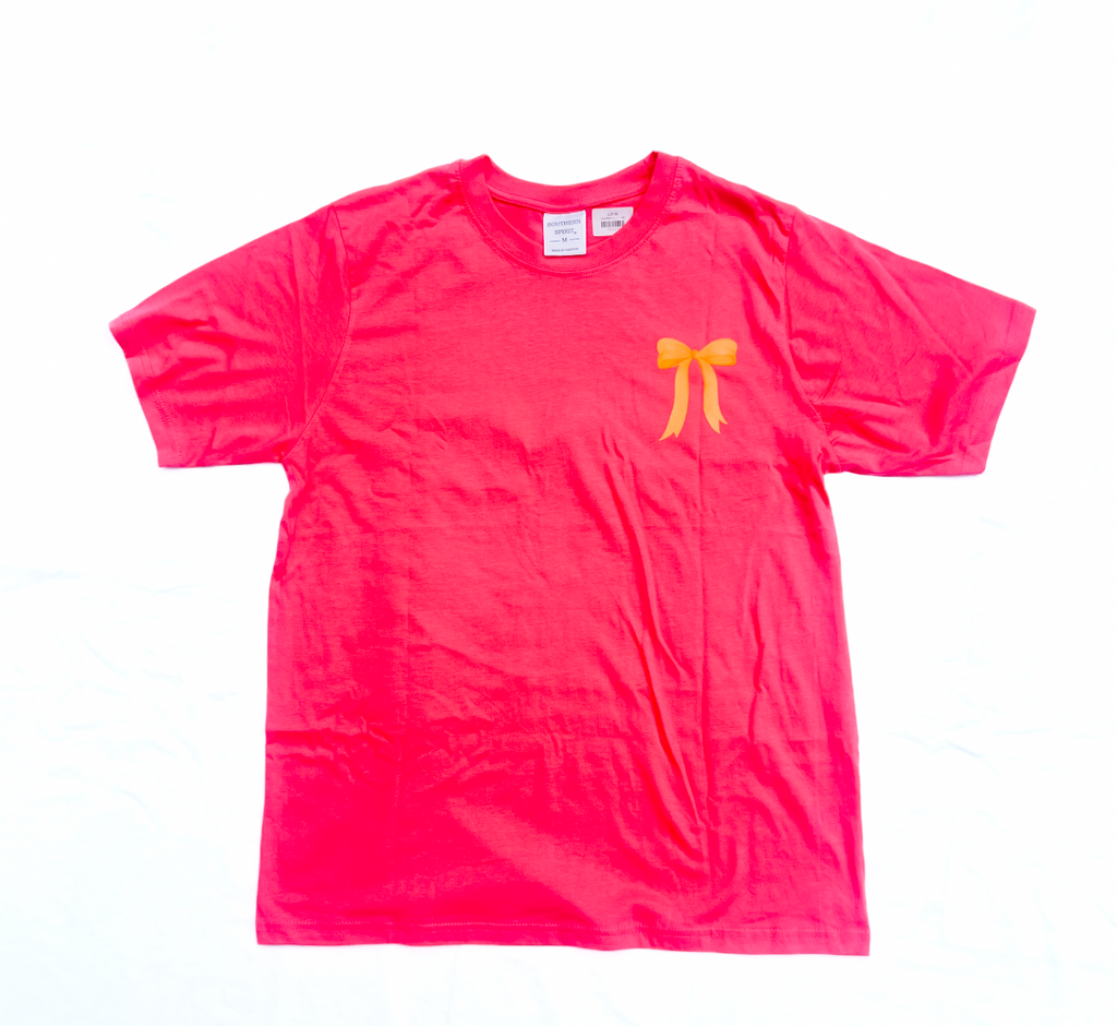 Places On 30A 2024 Bow Tee (Hot Pink + Orange Serbert)