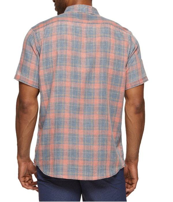 Jamestown Vintage Soft Plaid Shirt - Navy/Red