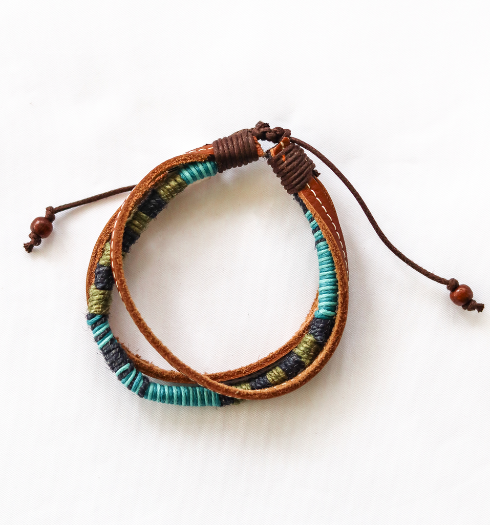 Leather Turquoise Wrap Bracelet