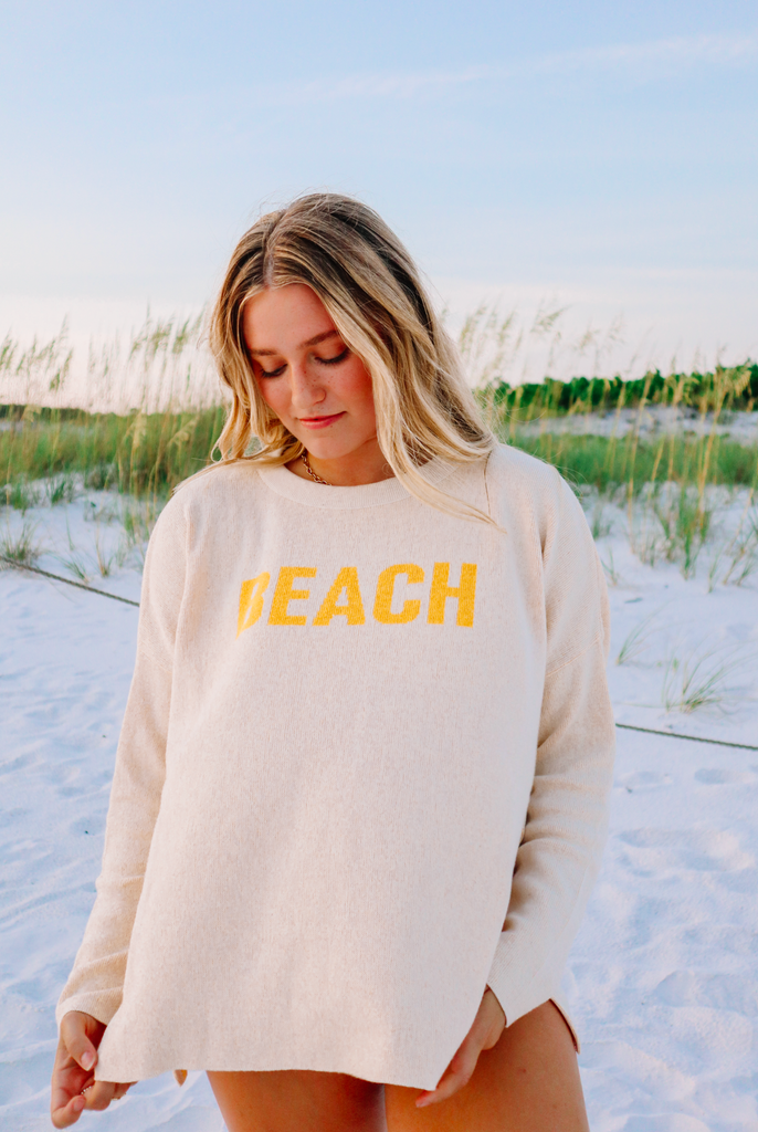 Beach 30A Pullover High Low Drop Shoulder Sweater