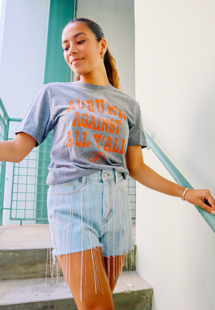 Auburn Against All Y'all Tee - Graphite