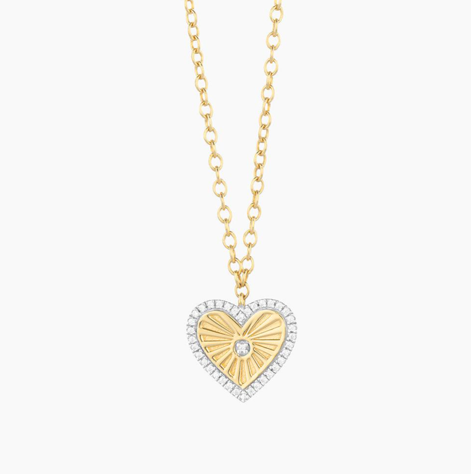 Heart Burst Pendant Necklace (Gold)