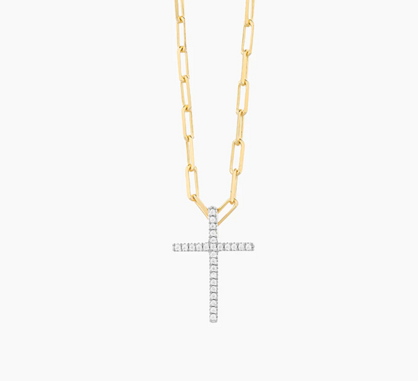 Faith Cross Pendant Necklace (Gold)