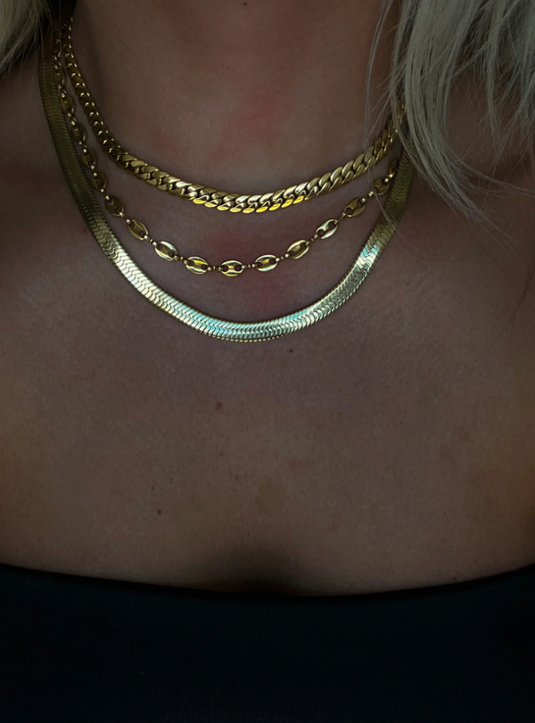 Gold Shiny Necklace (Water Resistant)