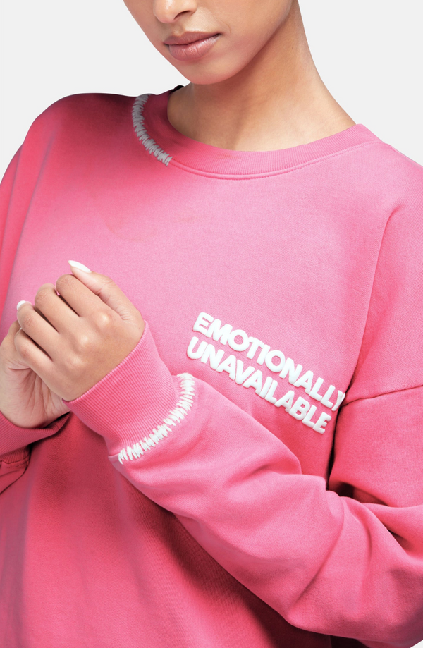 Emotionally Unavailable Roadtrip Sweatshirt | Aurora Pink