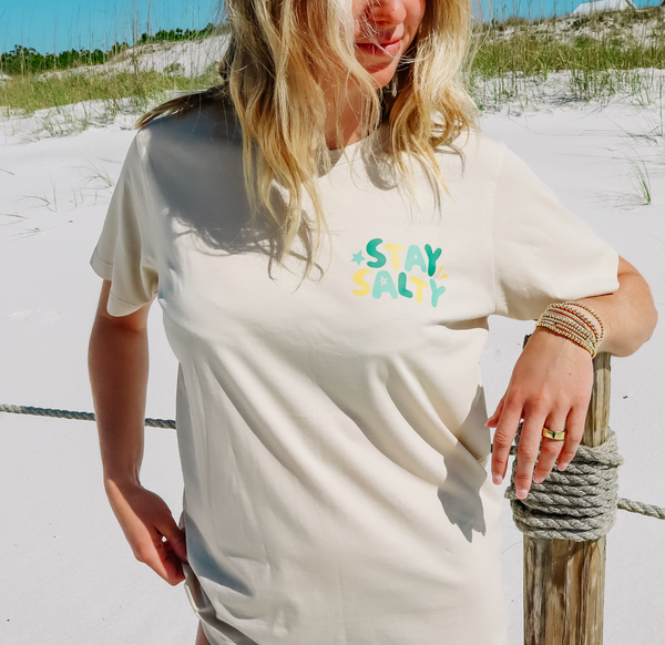 Stay Salty 30A Tee (Sand + Green)