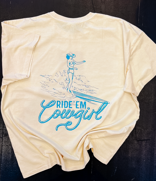 Ride Em' Cowgirl Oversized Tee - Butter