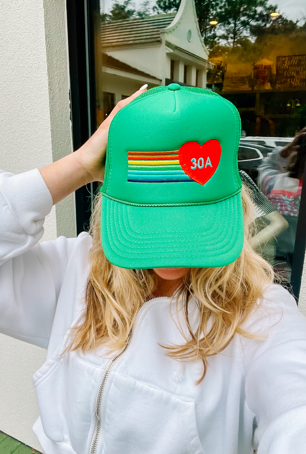 30A Heart Stripe Embroidered Hat