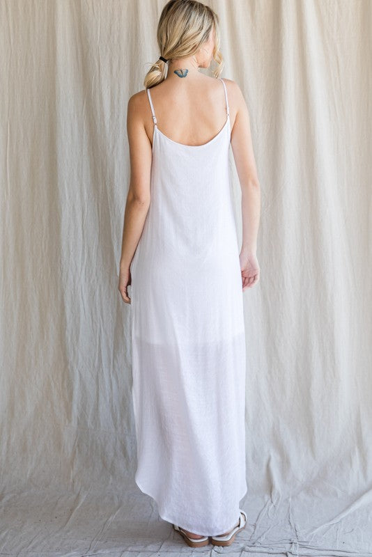 White Sleeveless Maxi Dress