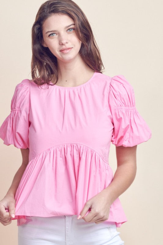 Mystical Puff Sleeve Top - Pink
