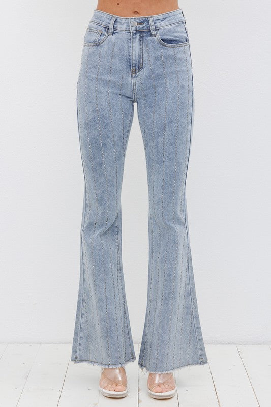 Rhinestone Bell Bottom Jeans