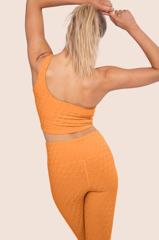 One Shoulder Sports Bra - Tangerine