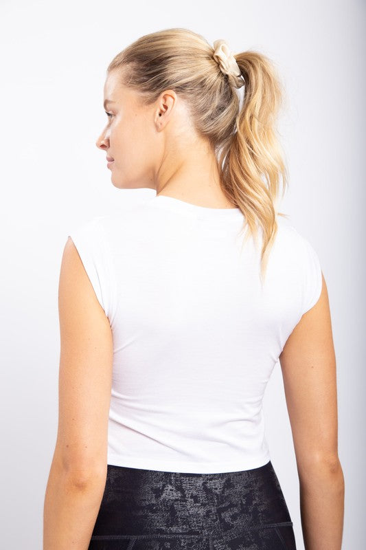 Cinched Side Top - White