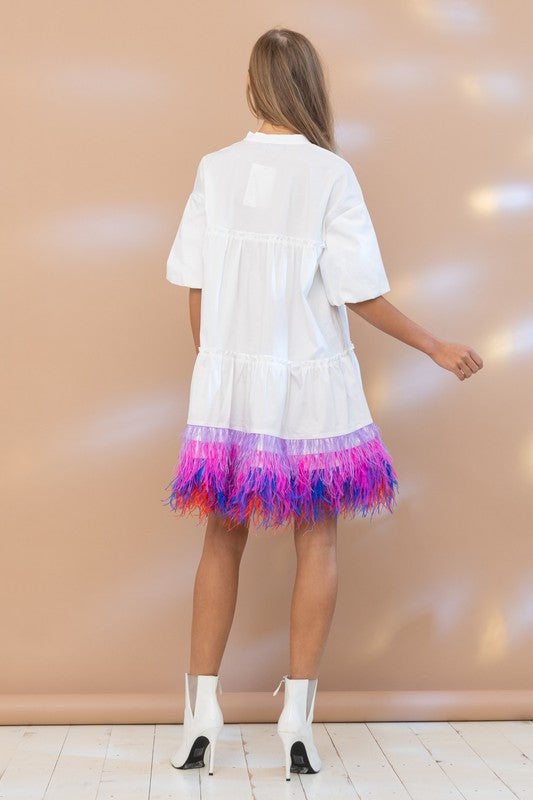 Sweet Nothing Feathered Dress