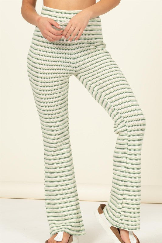 Stripe Knit Pant - Avocado