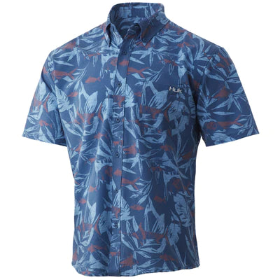 Kona Ocean Palm Shirt - Titanium Blue