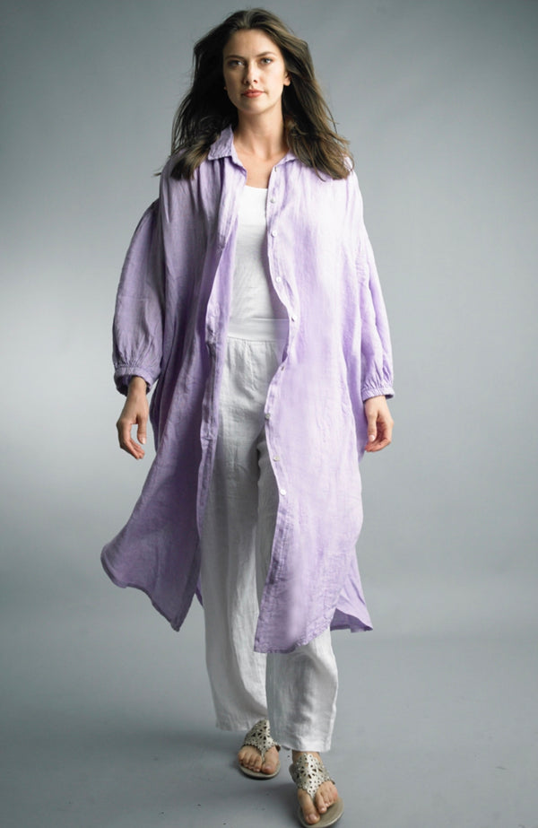 Italian Linen Dress - Lavender